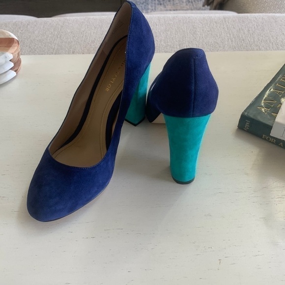Lord & Taylor Shoes - Lord and Taylor Color Block Suede Heels Size 8